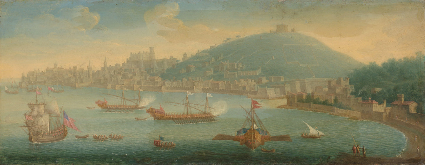 Gezicht op Napels – circle of Caspar van Wittel Vintage Harbour Scene Art Print | Wall Art Poster