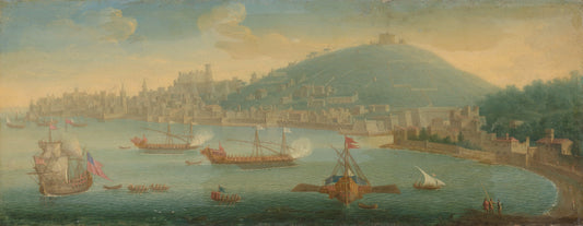 Gezicht op Napels – circle of Caspar van Wittel Vintage Harbour Scene Art Print | Wall Art Poster