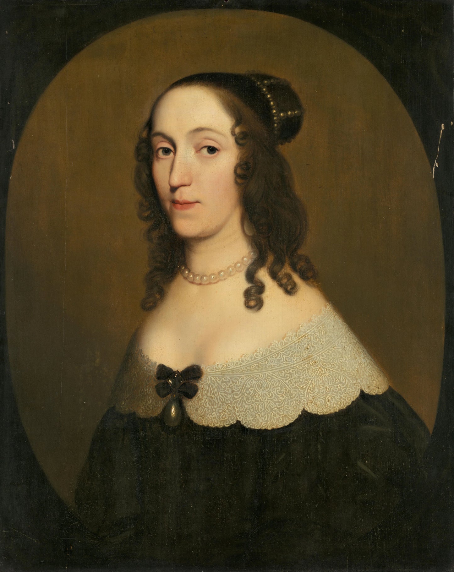 Portrait of Louise Christina (1606-69), Countess of Solms-Braunfels – atelier van Gerard van Honthorst Vintage Portrait Art Print | Wall Art Poster