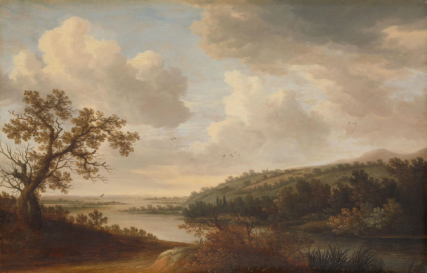River View – Johannes Schoeff (signed by artist) Vintage Landscape Art Print | Wall Art Poster
