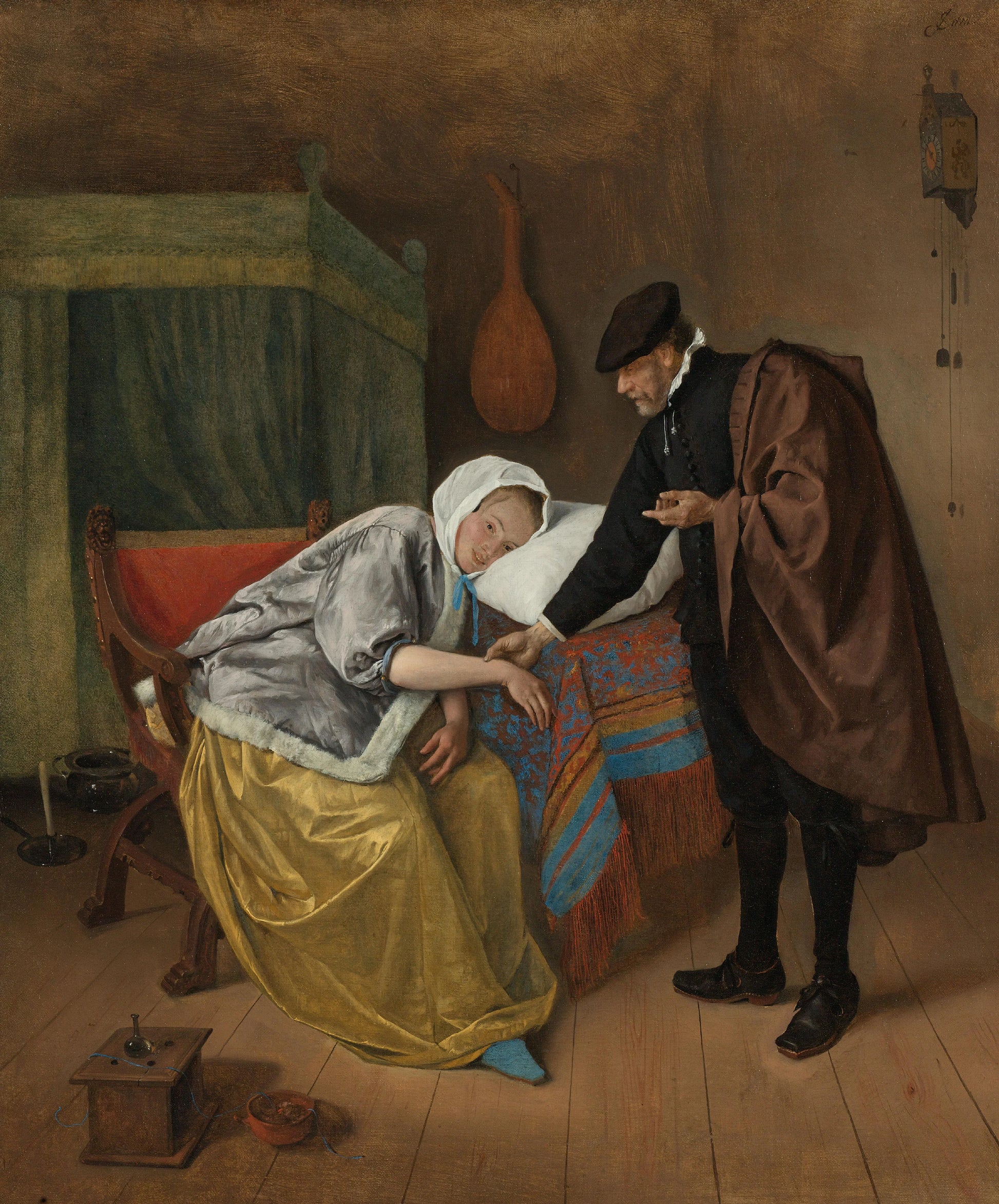 The Sick Woman – Jan Havicksz. Steen Vintage Art Print | Wall Art Poster