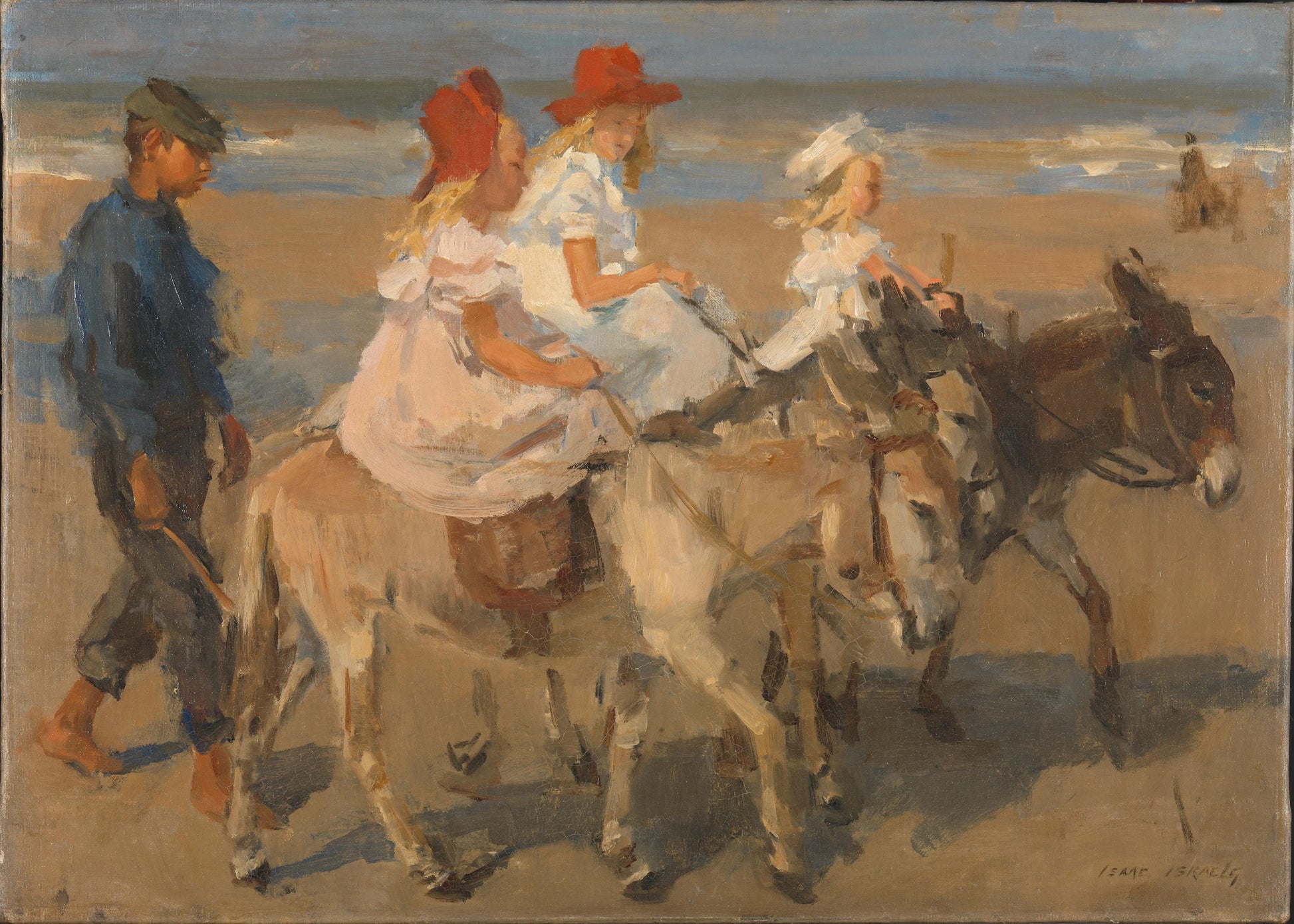 Donkey Rides on the Beach – Isaac Israels (vermeld op object) Vintage Art Print | Wall Art Poster