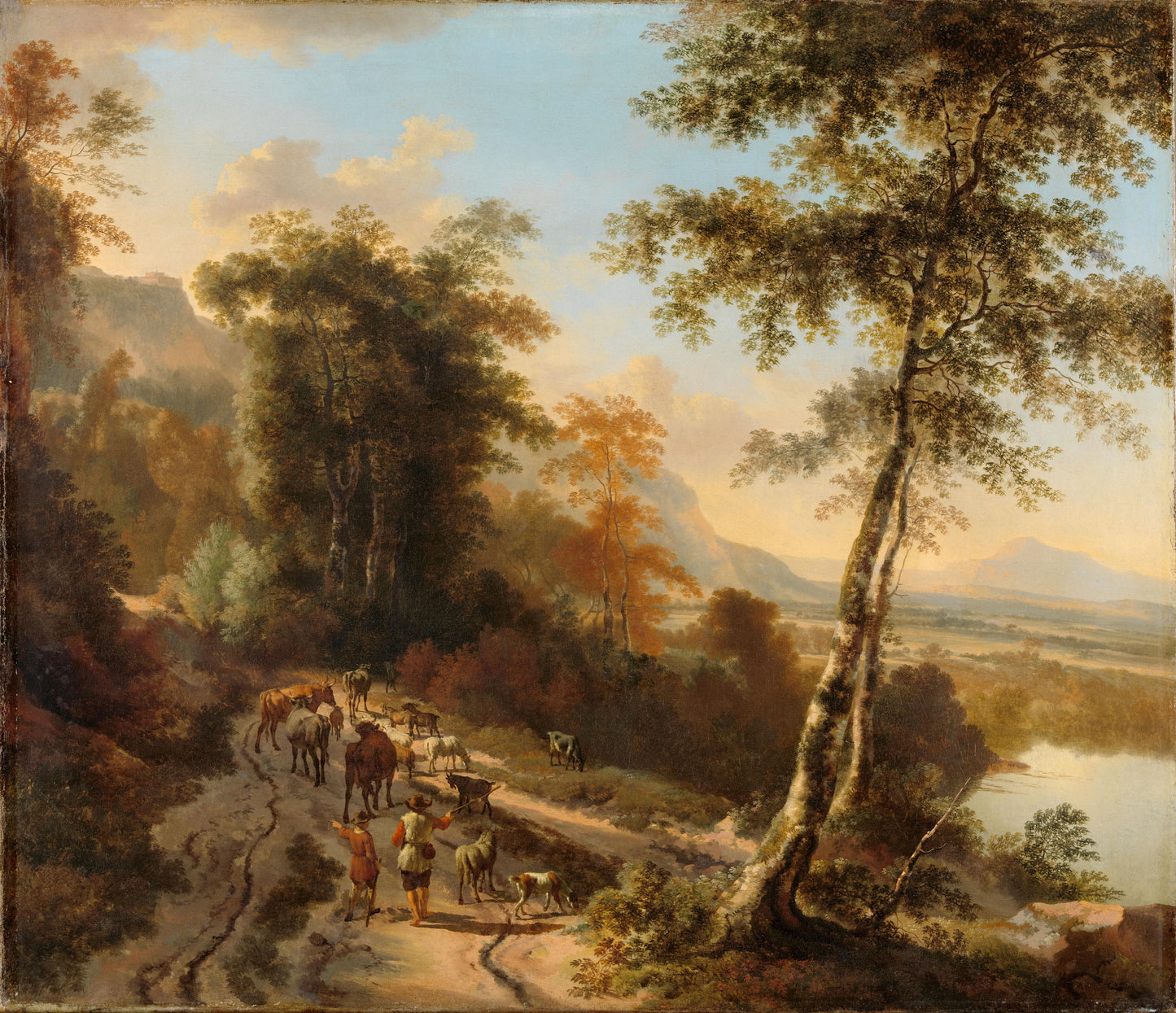 Landscape with Cattle Drivers – Jan Hackaert Vintage Landscape Art Print | Wall Art Poster