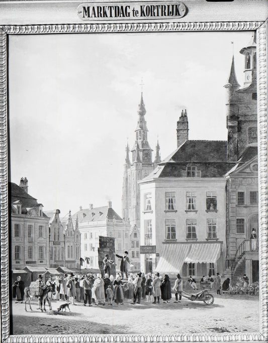 Market Day in Courtrai – Jan Baptiste De Jonghe Vintage Art Print | Wall Art Poster