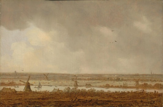 Polder Landscape – Jan van Goyen (eigenhandig gesigneerd) Vintage Landscape Art Print | Wall Art Poster