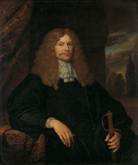 Portrait of Cornelis Backer (1633-81), councillor, alderman, and colonel of the Amsterdam militia – Caspar Netscher Vintage Portrait Art Print | Wall Art Poster
