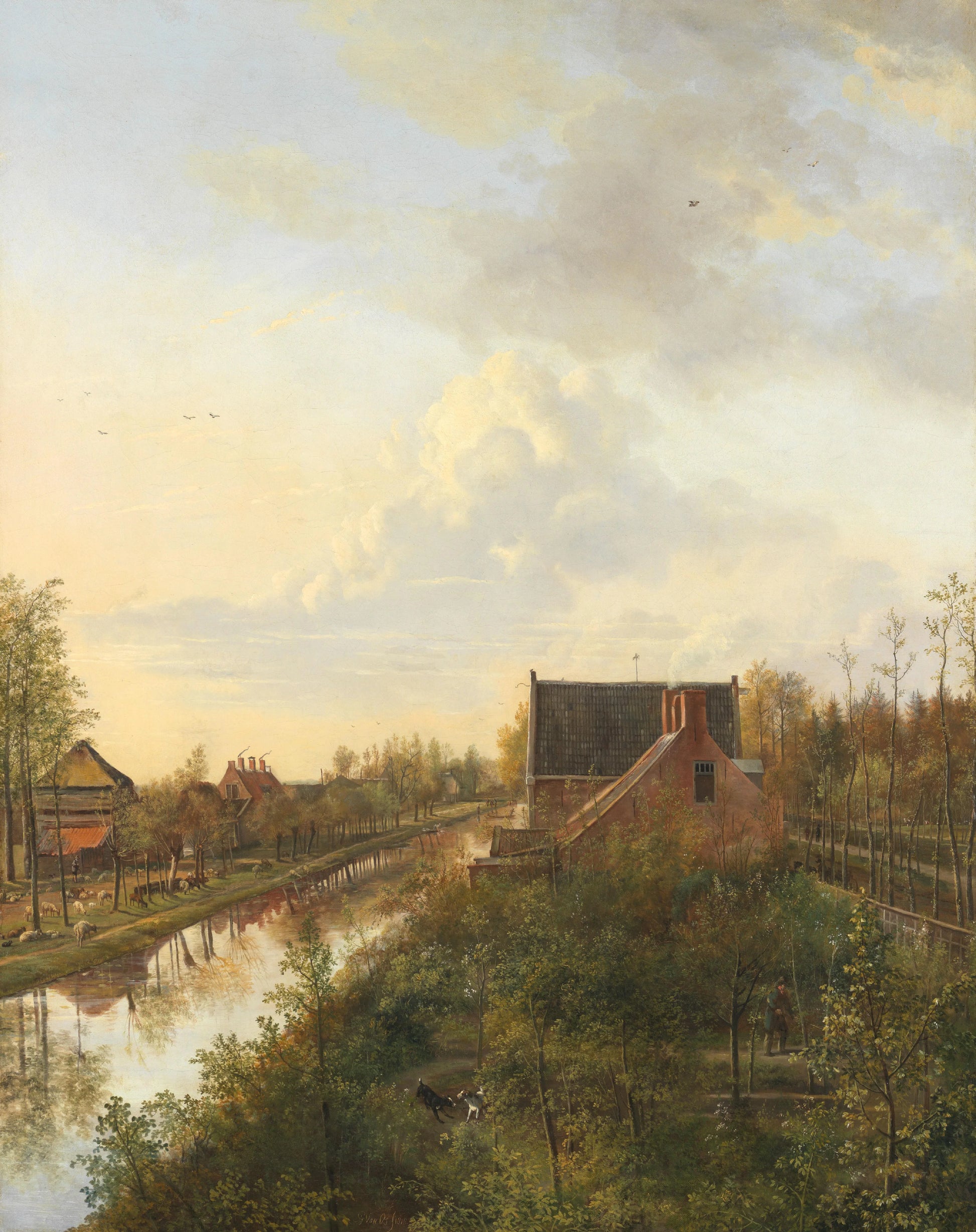 The Watercourse near 's-Graveland – Pieter Gerardus van Os (mentioned on object) Vintage Garden Scene Art Print | Wall Art Poster