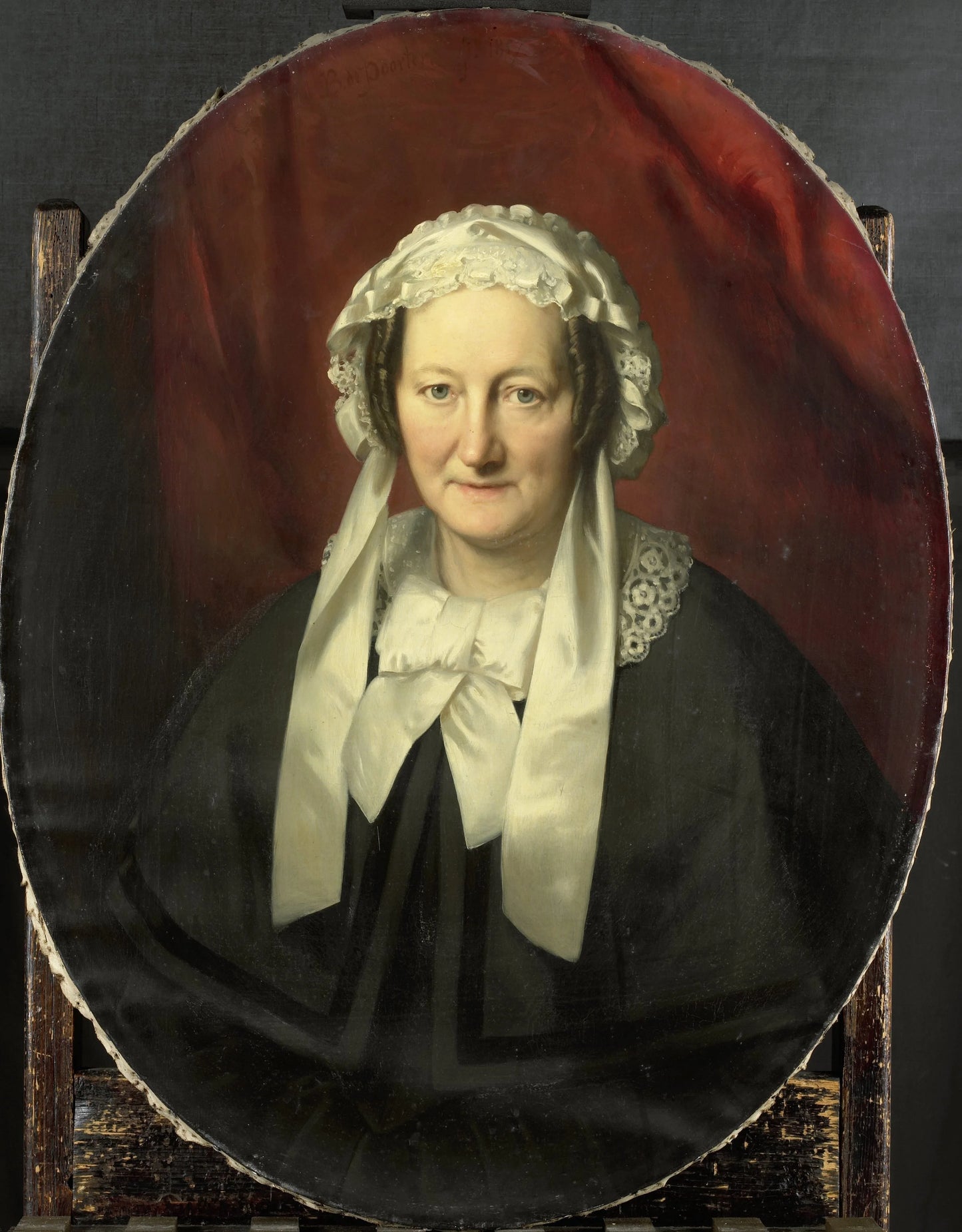 Portrait of Johanna Maria Parvé, Wife of Hendrik André Cornelis Tierens – Bastiaan de Poorter (mentioned on object) Vintage Portrait Art Print | Wall Art Poster