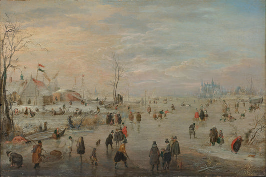 Enjoying the Ice – Hendrick Avercamp (eigenhandig gesigneerd) Vintage Landscape Art Print | Wall Art Poster