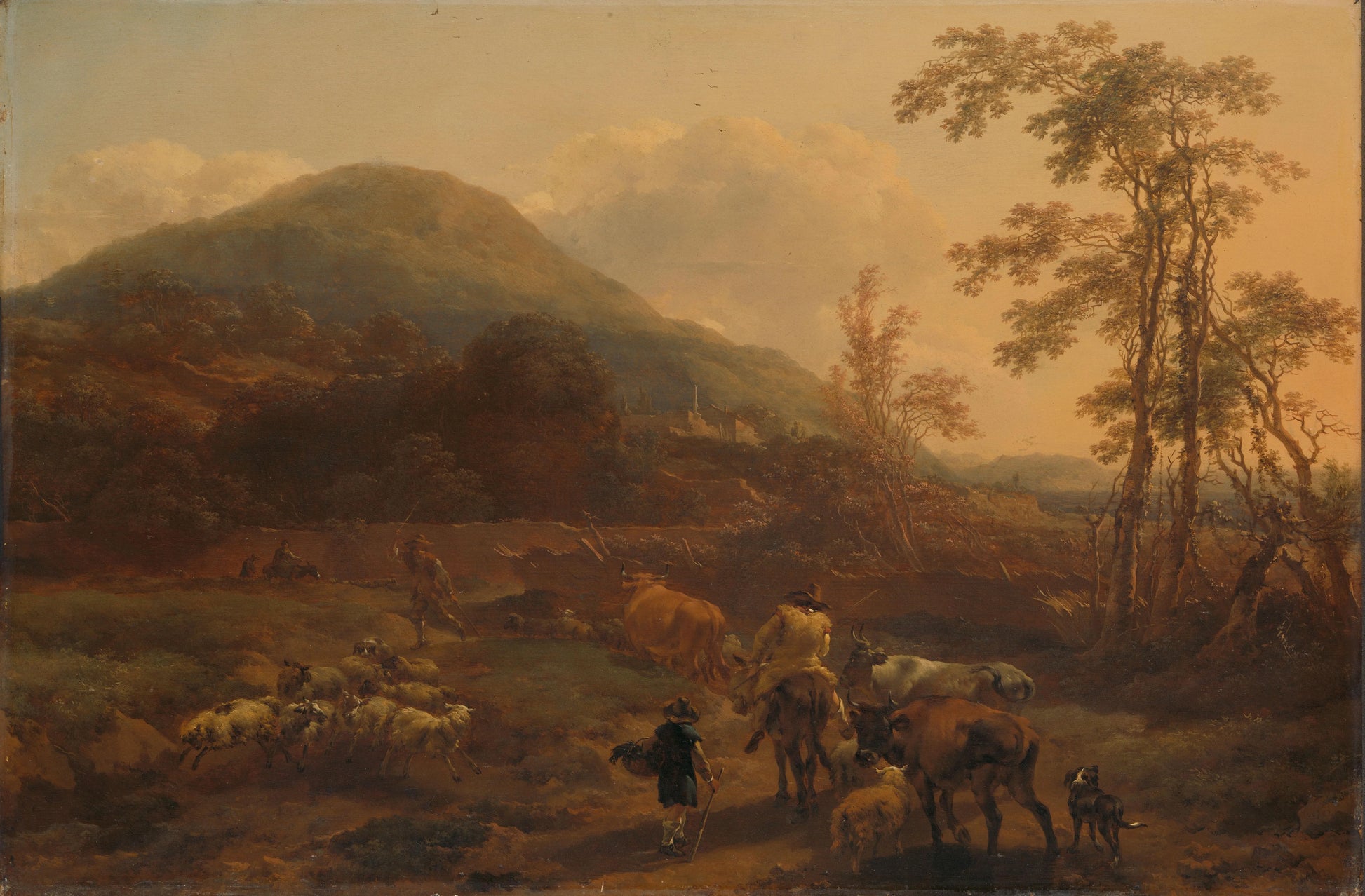 The Three Droves – Nicolaes Pietersz. Berchem Vintage Landscape Art Print | Wall Art Poster