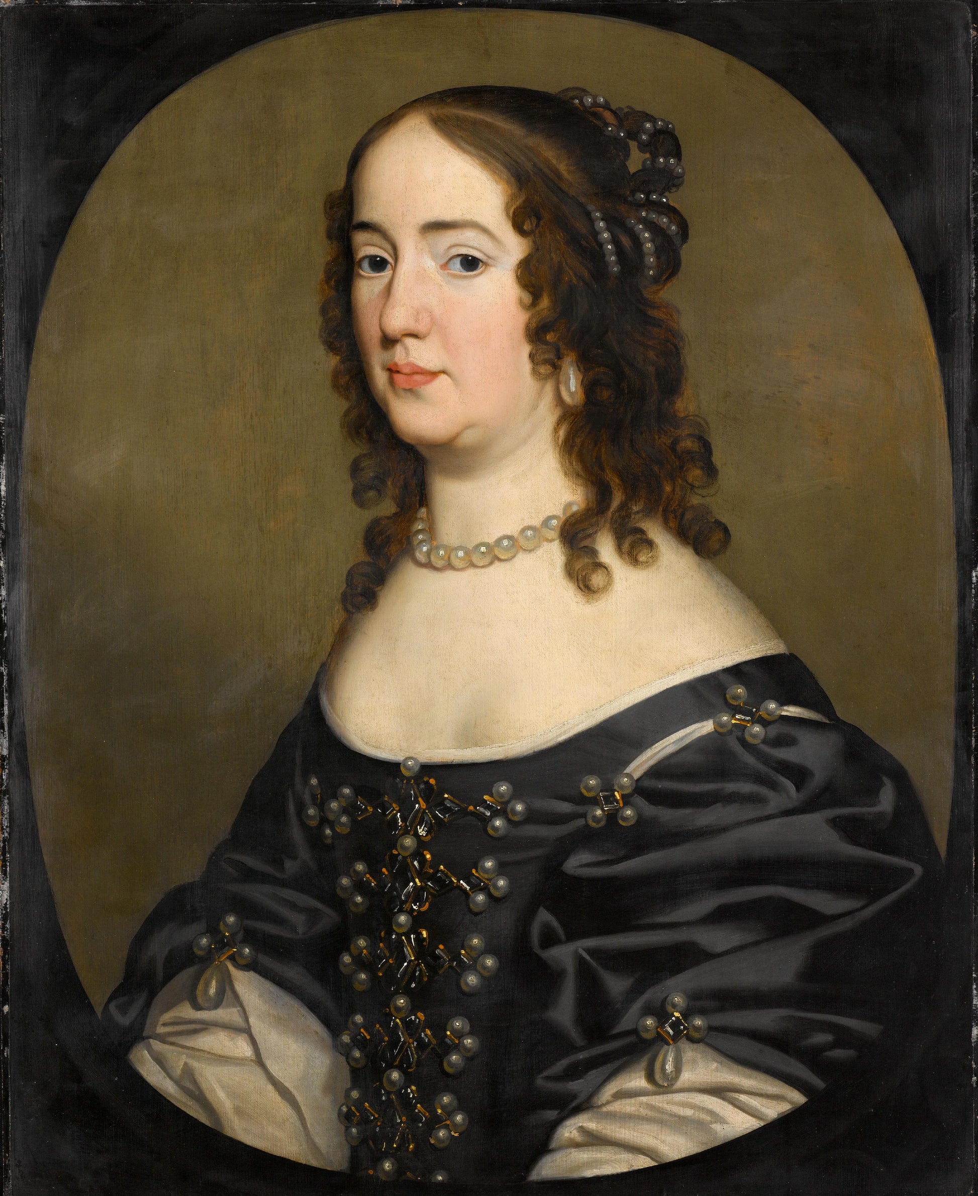Portrait of Amalia van Solms (1602-75) – atelier van Gerard van Honthorst Vintage Portrait Art Print | Wall Art Poster