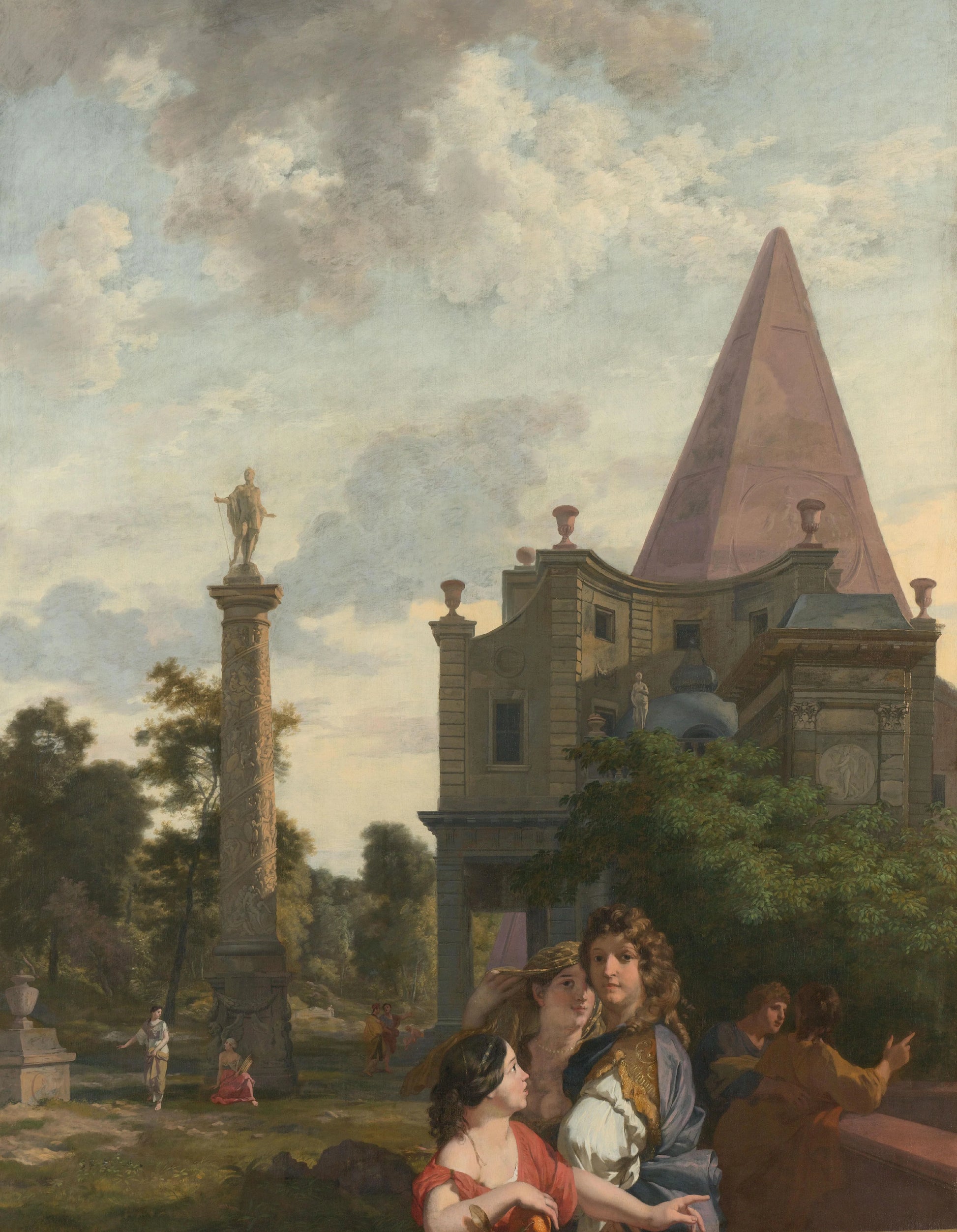 Italian Landscape with three Women in the foreground – Gerard de Lairesse Vintage Landscape Art Print | Wall Art Poster