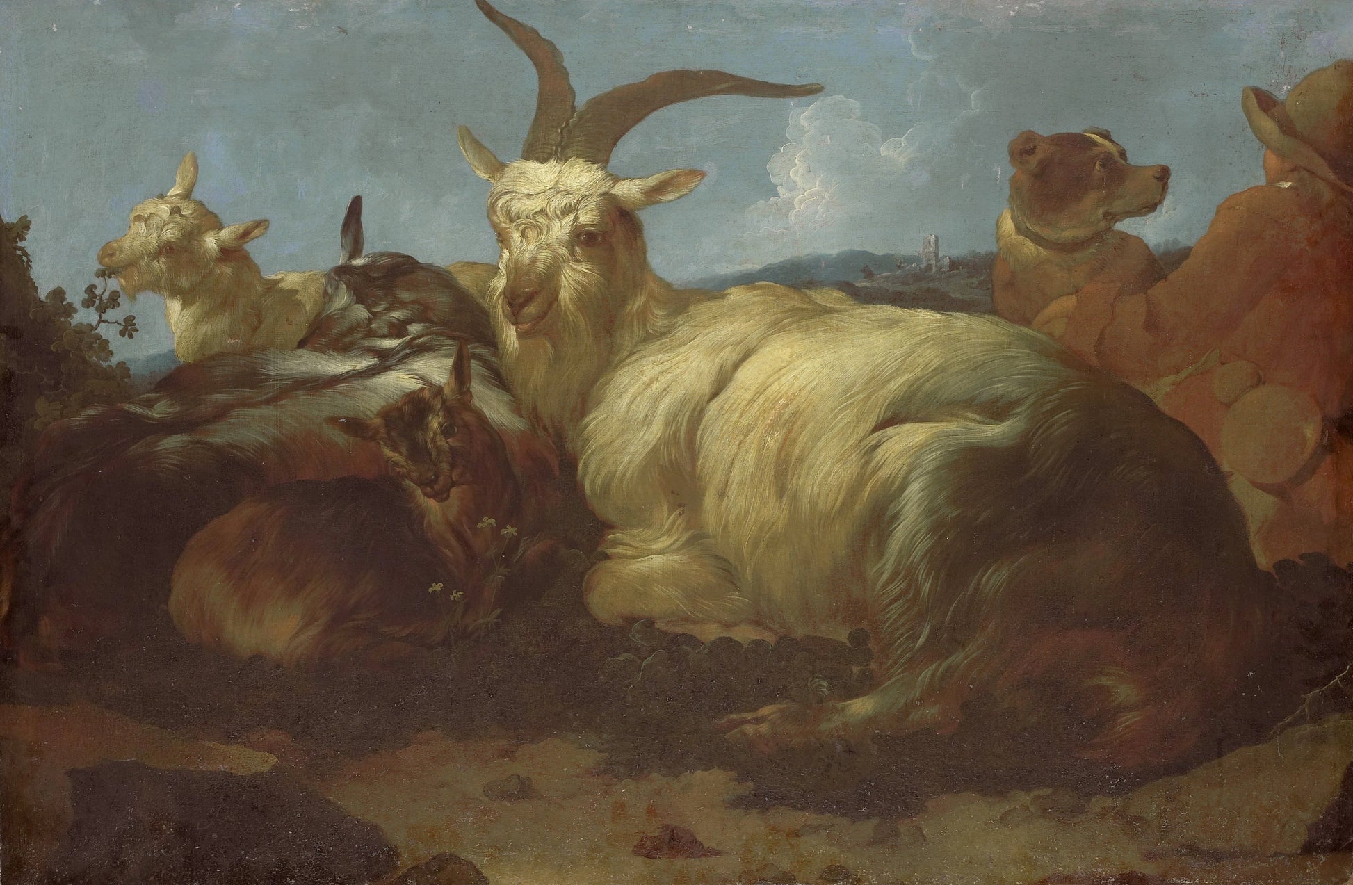 A Goatherd Watching his Animals – Johann Melchior Roos Vintage Animal Study Art Print | Wall Art Poster