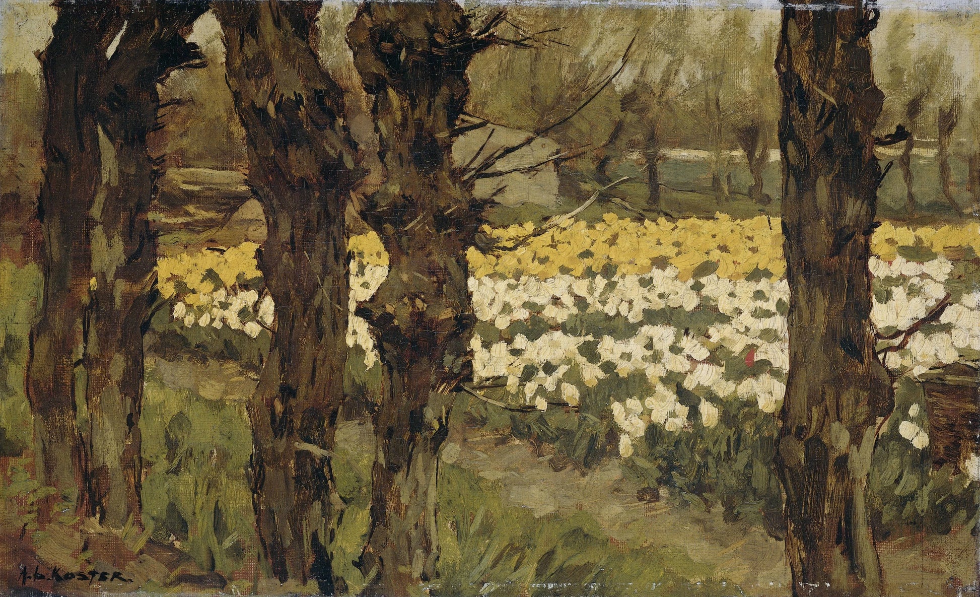 Tulip Fields – Anton L. Koster (vermeld op object) Vintage Landscape Art Print | Wall Art Poster