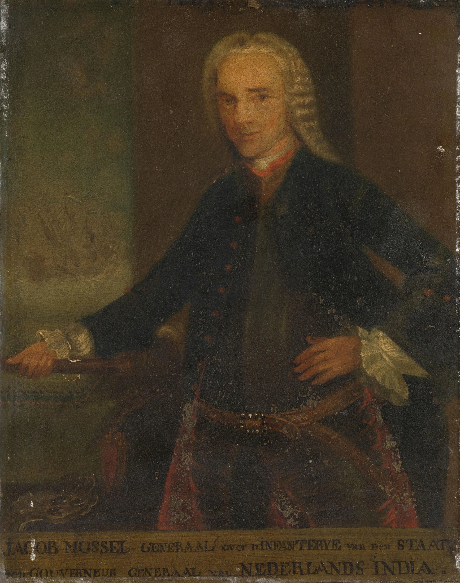 Portrait of Jacob Mossel, Governor-General of the Dutch East India Company – anoniem Vintage Portrait Art Print | Wall Art Poster