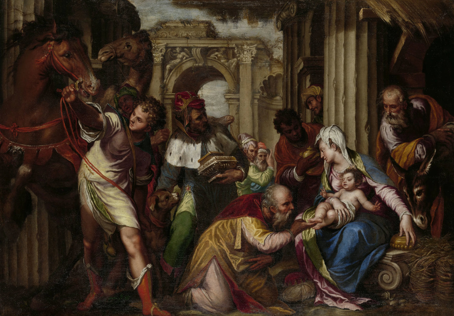 The Adoration of the Magi – Paolo Farinati Vintage Art Print | Wall Art Poster