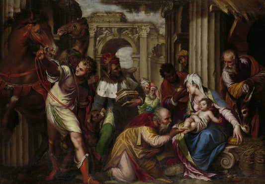 The Adoration of the Magi – Paolo Farinati Vintage Art Print | Wall Art Poster