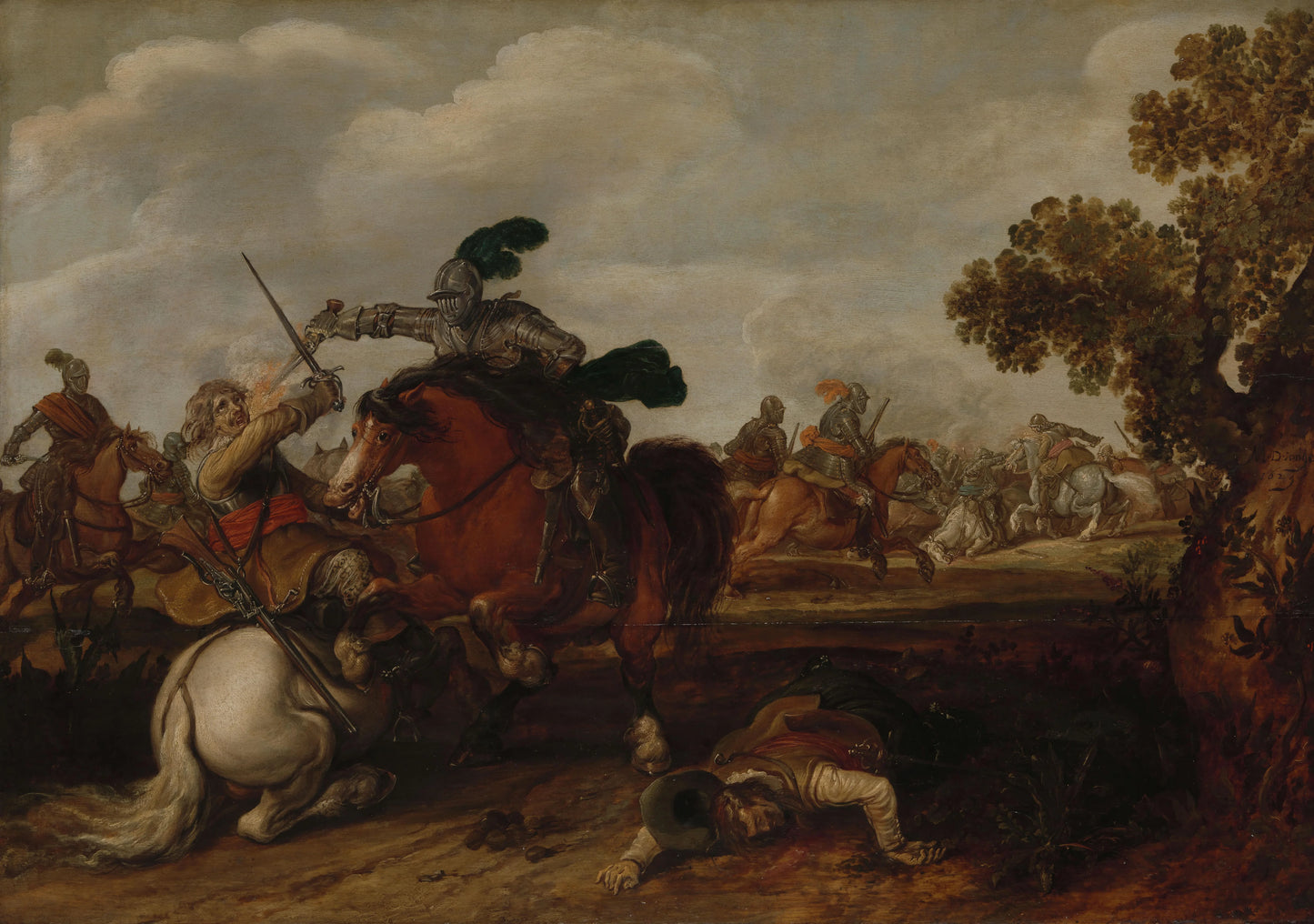 A Cavalry Charge – Jan Martens de Jonge (vermeld op object) Vintage Landscape Art Print | Wall Art Poster