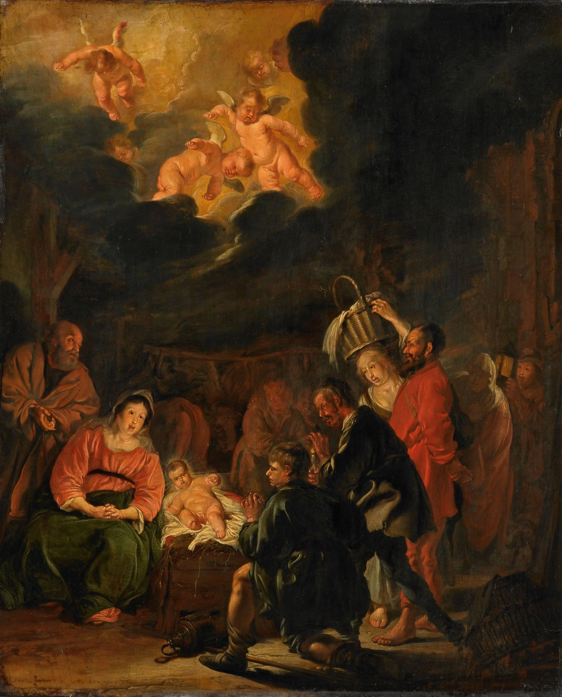 The Adoration of the Shepherds – Pieter Codde (signed by artist) Vintage Art Print | Wall Art Poster