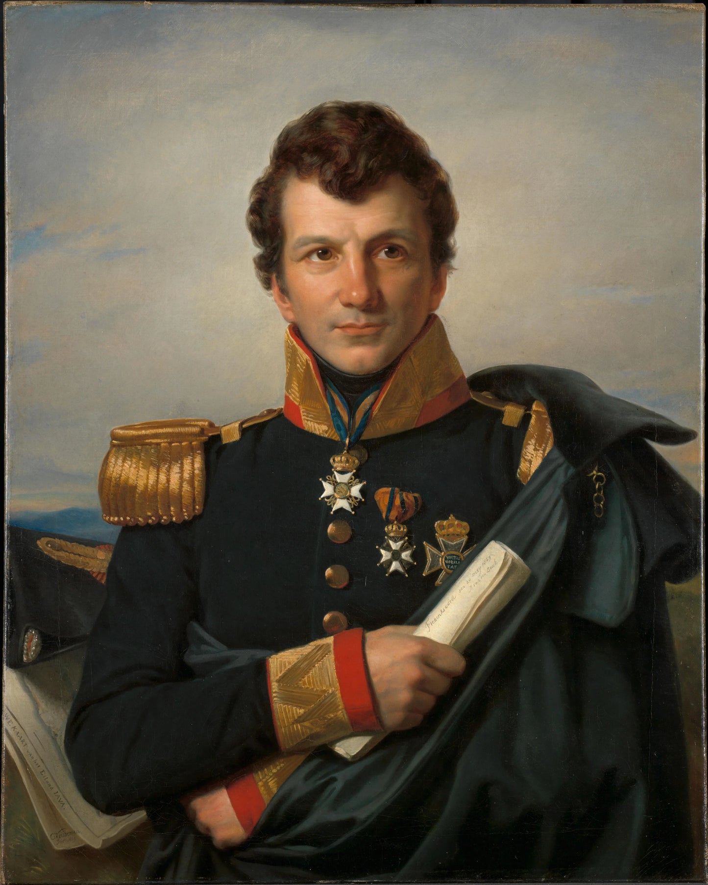 Count Johannes van den Bosch (1780-1844), Governor-general of the Dutch East Indies, Colonial Minister – Cornelis Kruseman (eigenhandig gesigneerd) Vintage Portrait Art Print | Wall Art Poster