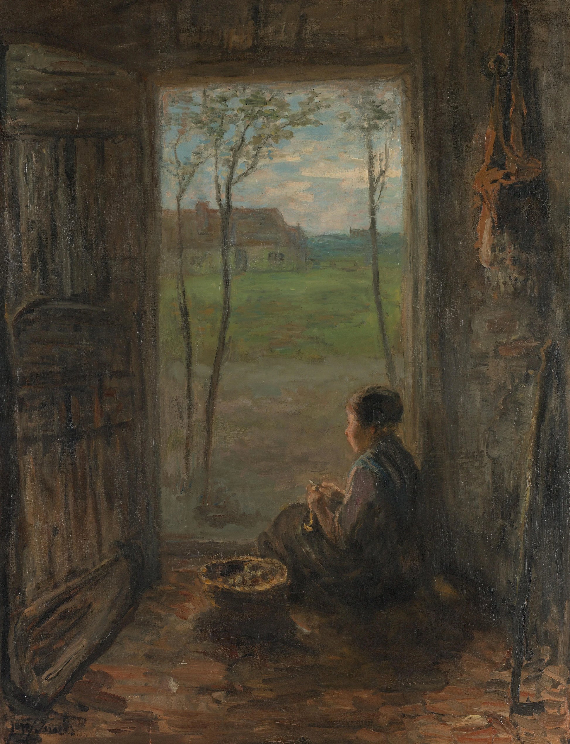 A Laren Scene – Jozef Israëls Vintage Art Print | Wall Art Poster
