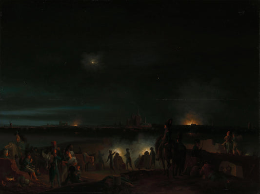 The Shelling of 's -Hertogenbosch by the French during the Siege of 1794, presumably in the Night of 25-26 September – Josephus Augustus Knip Vintage Cityscape Art Print | Wall Art Poster