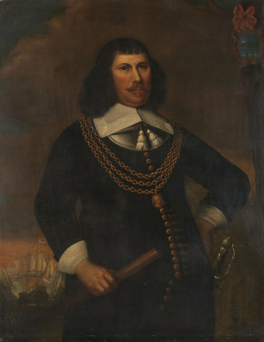 Pieter Florisz (ca. 1605-58), Vice-Admiral of the Northern District – kopie naar Abraham Liedts Vintage Portrait Art Print | Wall Art Poster