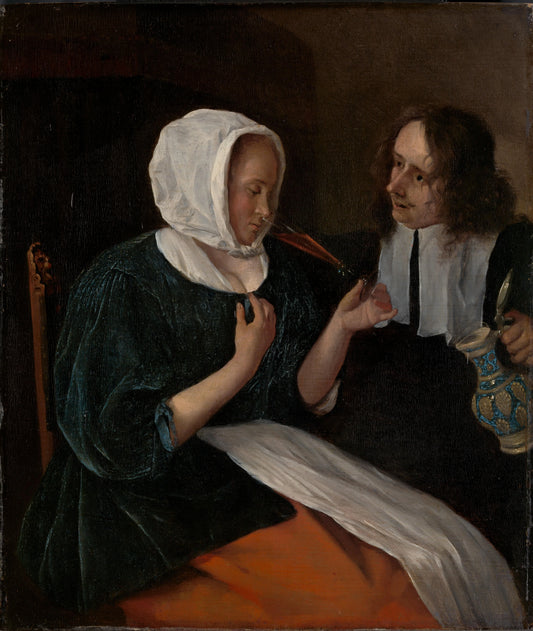 A couple drinking – Jan Havicksz. Steen Vintage Art Print | Wall Art Poster