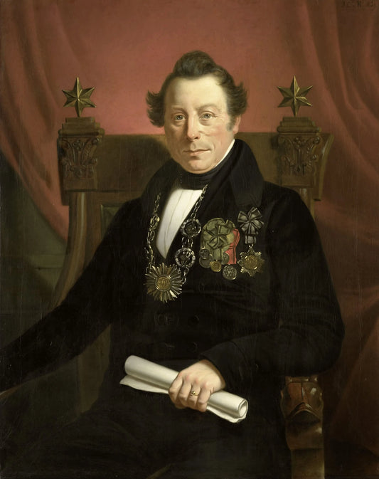Portrait of Coenraad van Hulst, Actor, as President of the Arts-Promoting Company VW in Amsterdam (so named after the founders Casper Vreedenberg and Jan van Well) – Jan Cornelis van Rossum Vintage Portrait Art Print | Wall Art Poster