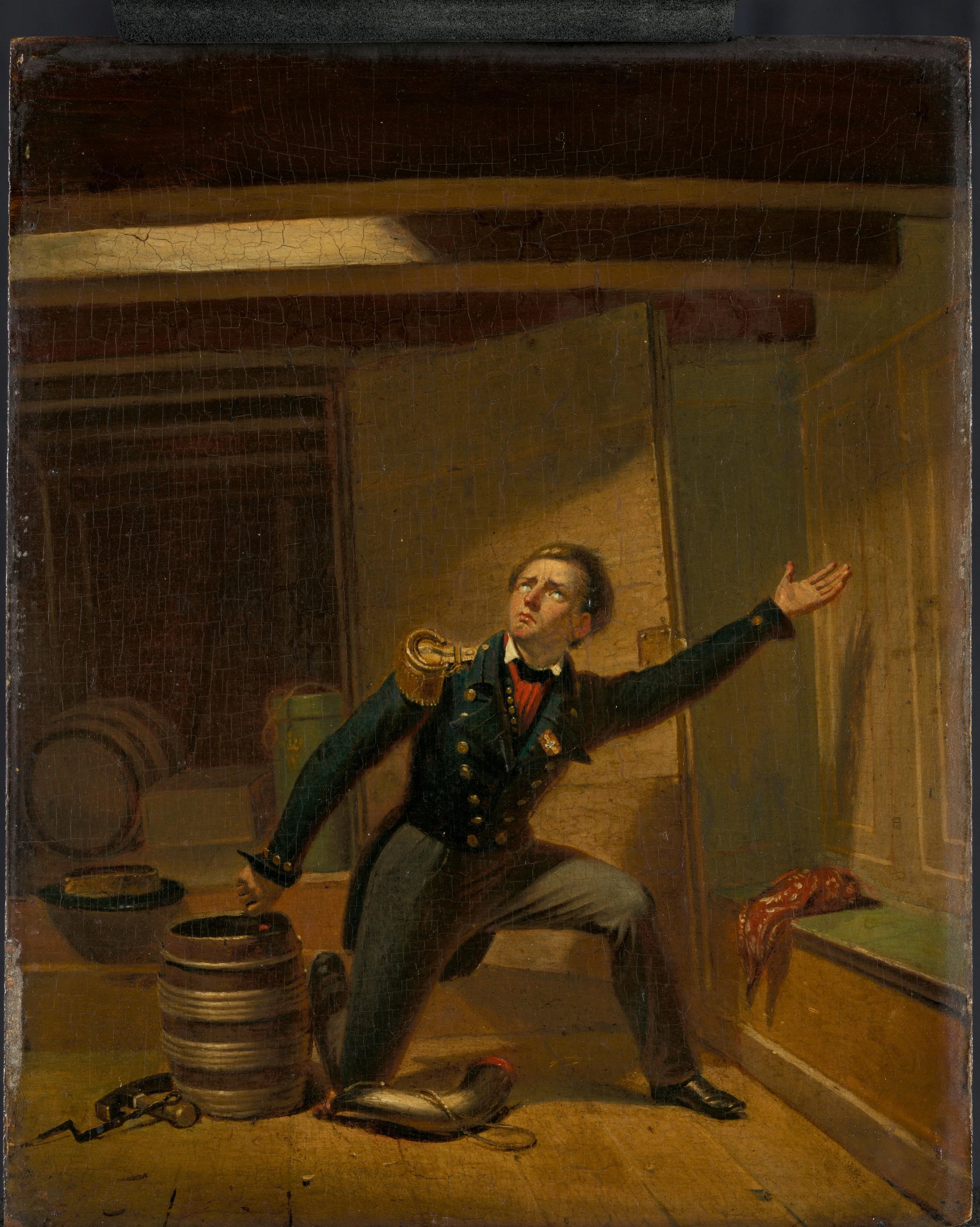 Jan van Speyk steekt de lont in het kruit, 5 februari 1831 – Jacobus Schoemaker Doyer Vintage Nautical Scene Art Print | Wall Art Poster