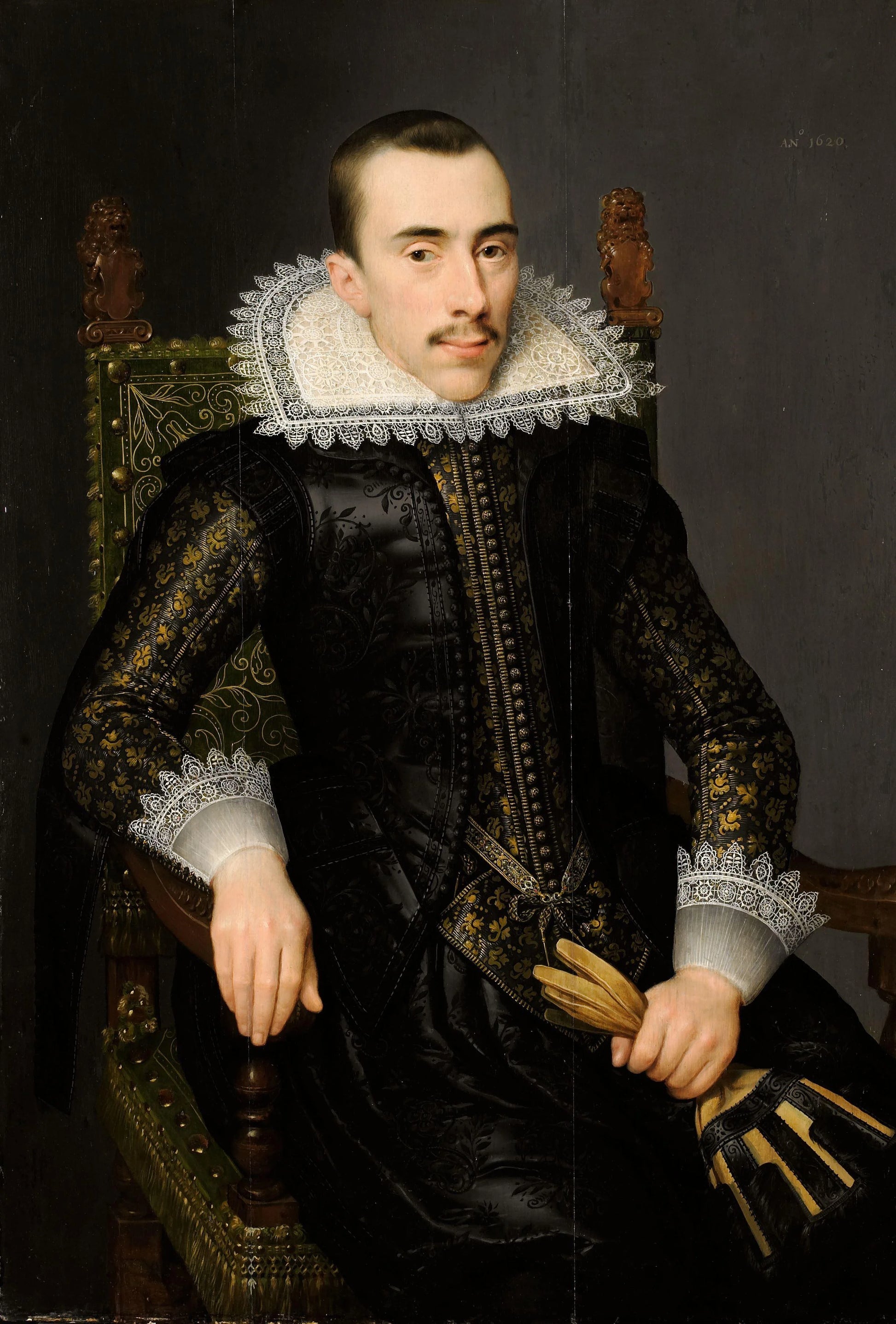 Portrait of a Man, possibly Walterus Fourmenois (1596-1653) – attributed to Salomon Mesdach Vintage Portrait Art Print | Wall Art Poster