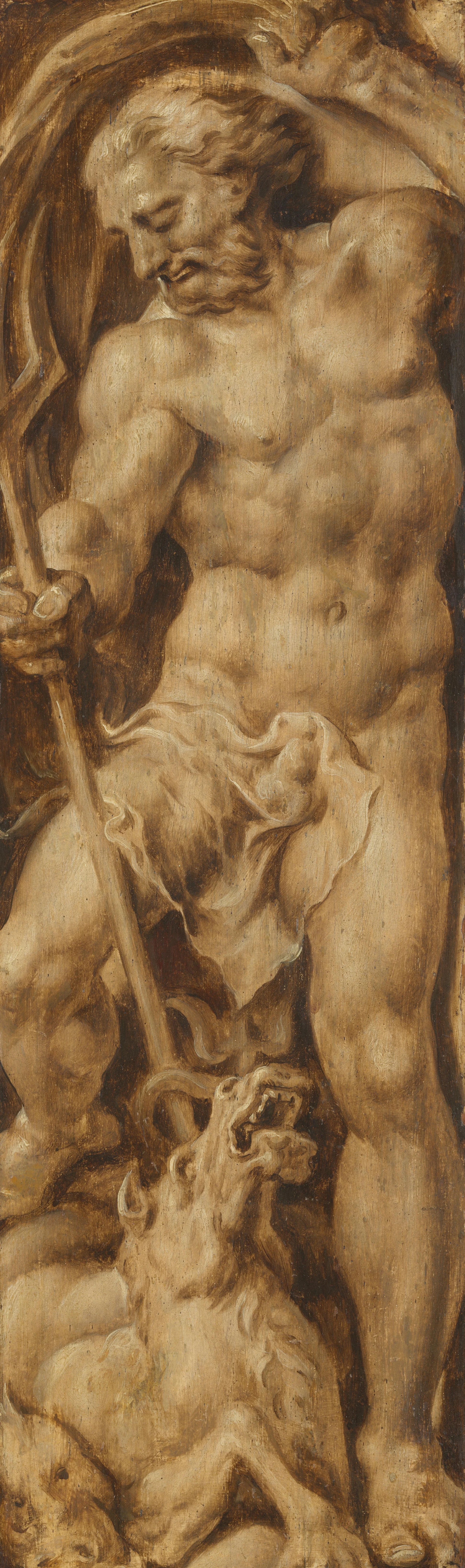 Neptune Stabbing a Sea Horse – Maarten van Heemskerck Vintage Art Print | Wall Art Poster
