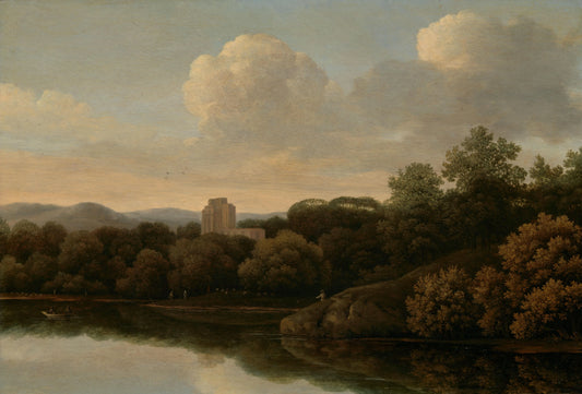 Wooded Landscape with River – attributed to Johan de Lagoor Vintage Landscape Art Print | Wall Art Poster