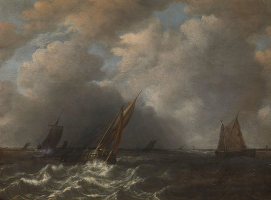Storm on the Meuse River – Hendrick Martensz Sorgh Vintage Marine Scene Art Print | Wall Art Poster