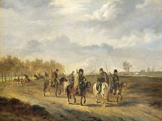 Cossacks on a country Road near Bergen in North Holland, 1813 – Pieter Gerardus van Os Vintage Landscape Art Print | Wall Art Poster