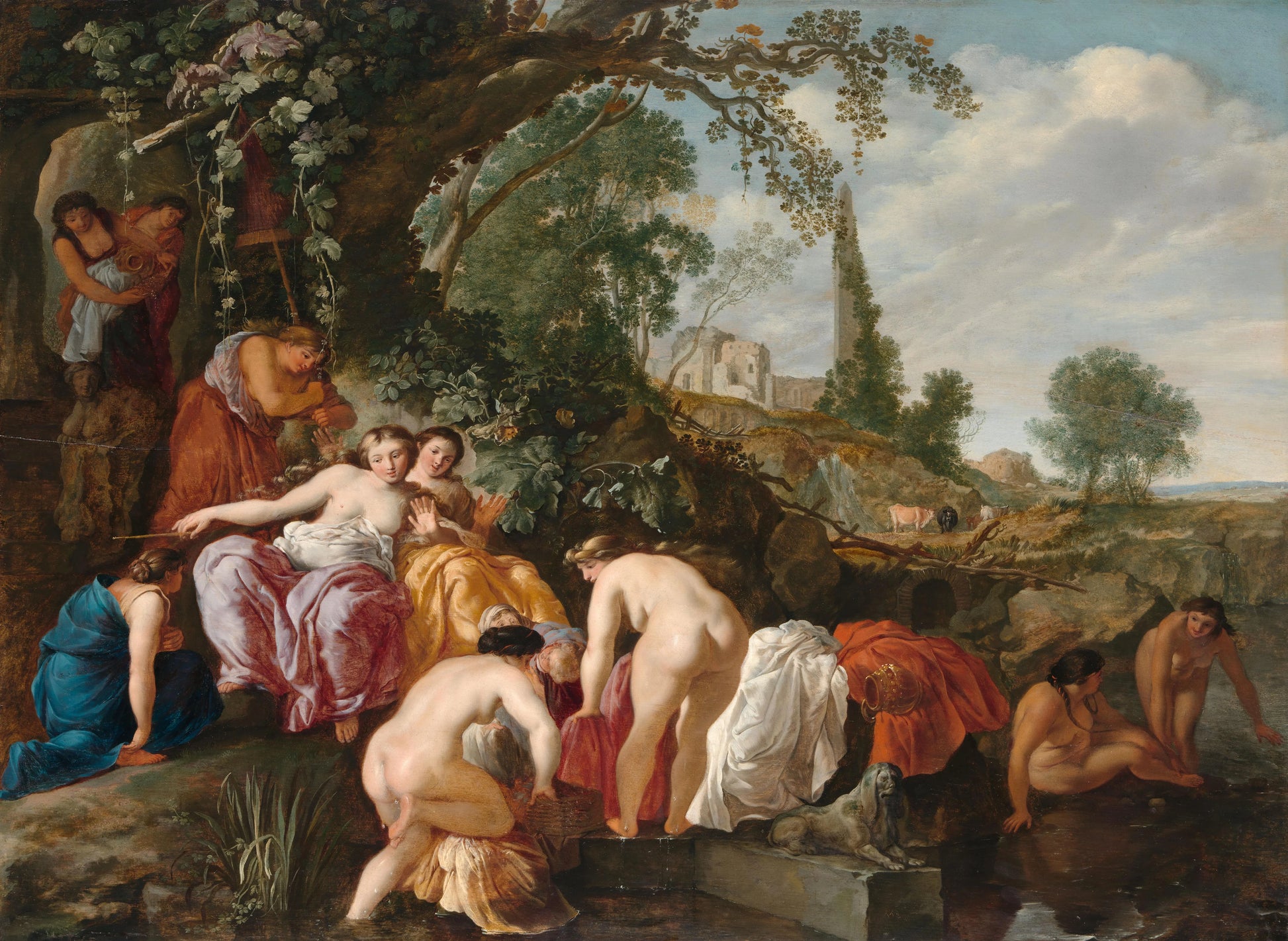 Pharaoh’s Daughter Discovers Moses in the Rush Basket – Moyses van Wtenbrouck (signed by artist) Vintage Art Print | Wall Art Poster