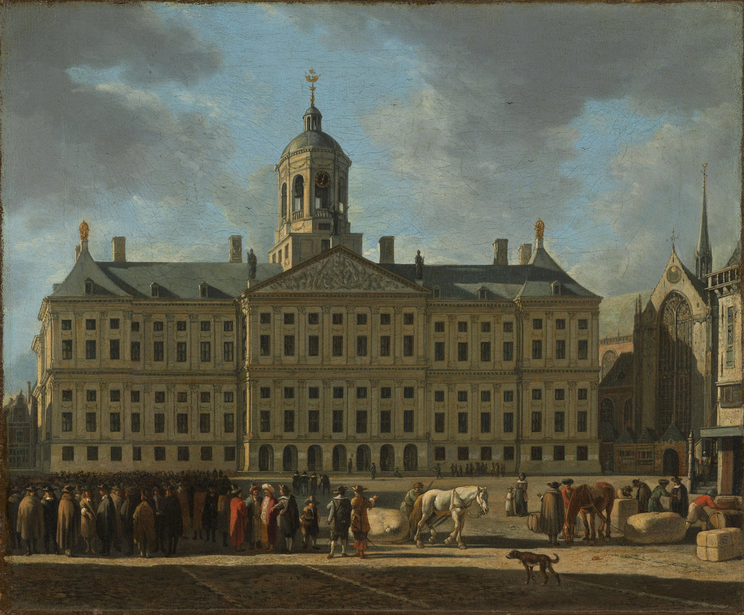 The Town Hall on Dam Square, Amsterdam – Gerrit Berckheyde Vintage Cityscape Art Print | Wall Art Poster