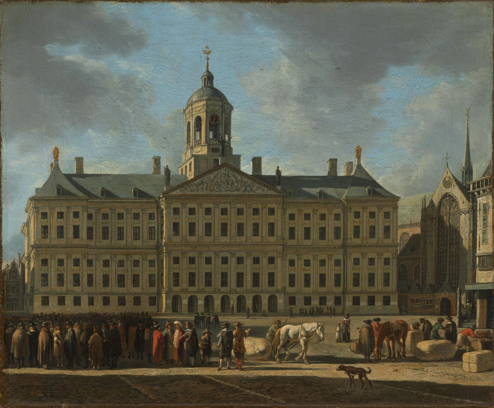 The Town Hall on Dam Square, Amsterdam – Gerrit Berckheyde Vintage Cityscape Art Print | Wall Art Poster