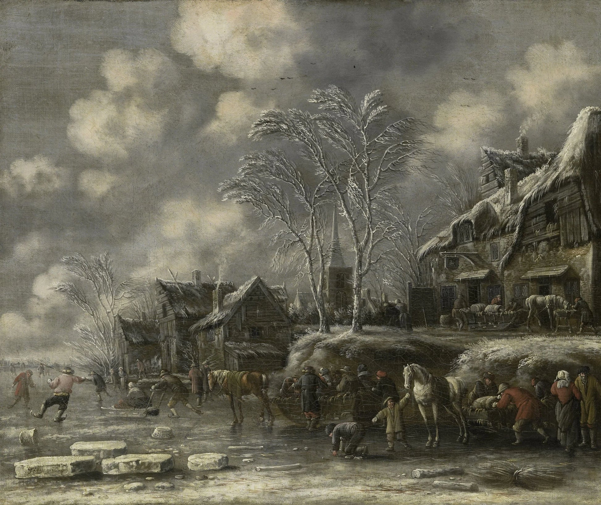 Winter Scene – Thomas Heeremans Vintage Landscape Art Print | Wall Art Poster