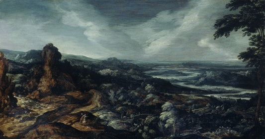 Panoramic Landscape with Tobias and the Angel – attributed to Kerstiaen de Keuninck Vintage Landscape Art Print | Wall Art Poster