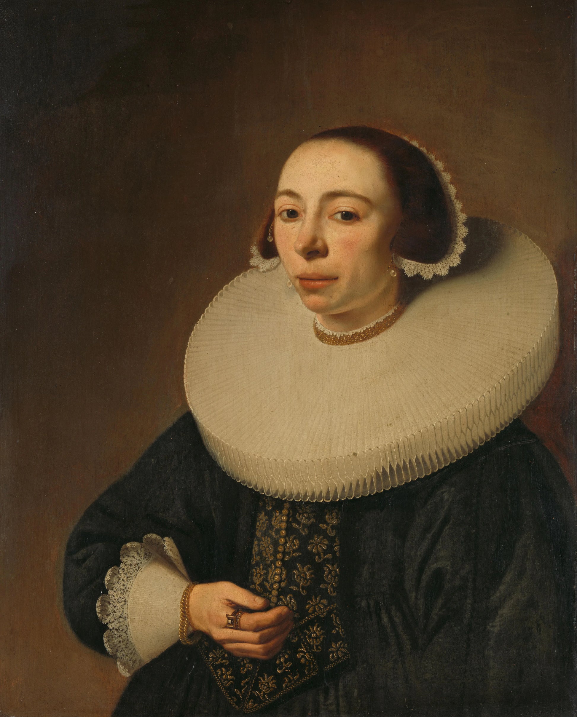 Portrait of a Woman – Pieter Dubordieu (vermeld op object) Vintage Portrait Art Print | Wall Art Poster