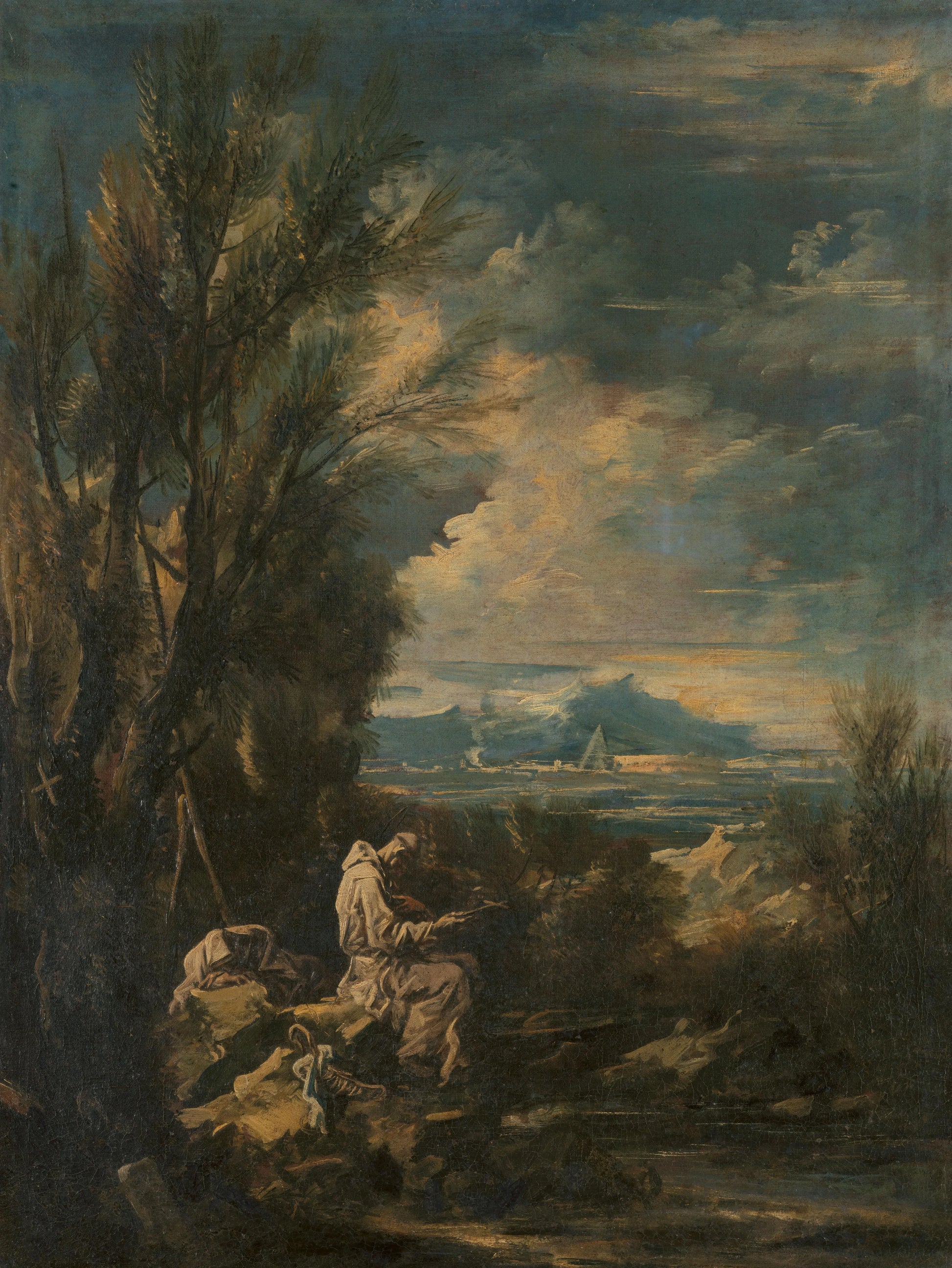Landscape with Saint Bruno ? – Alessandro Magnasco Vintage Landscape Art Print | Wall Art Poster