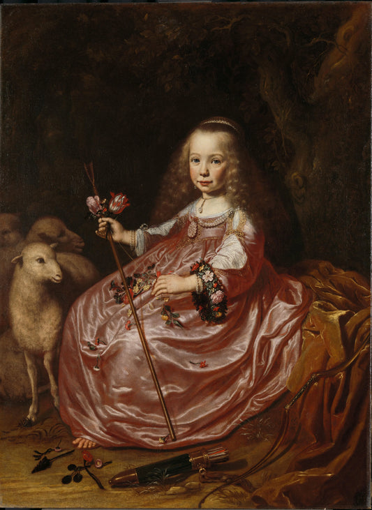 Portrait of a Young Girl, probably Anna de Bye (1636-1713) – Dirck van Santvoort Vintage Portrait Art Print | Wall Art Poster
