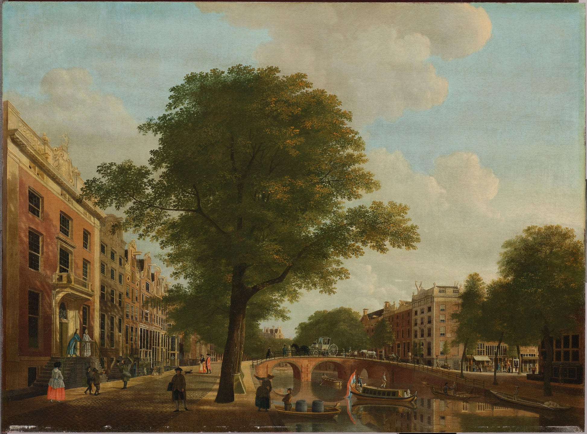 View of the Herengracht near the Leidsestraat, Amsterdam – Hendrik Keun (vermeld op object) Vintage Cityscape Art Print | Wall Art Poster