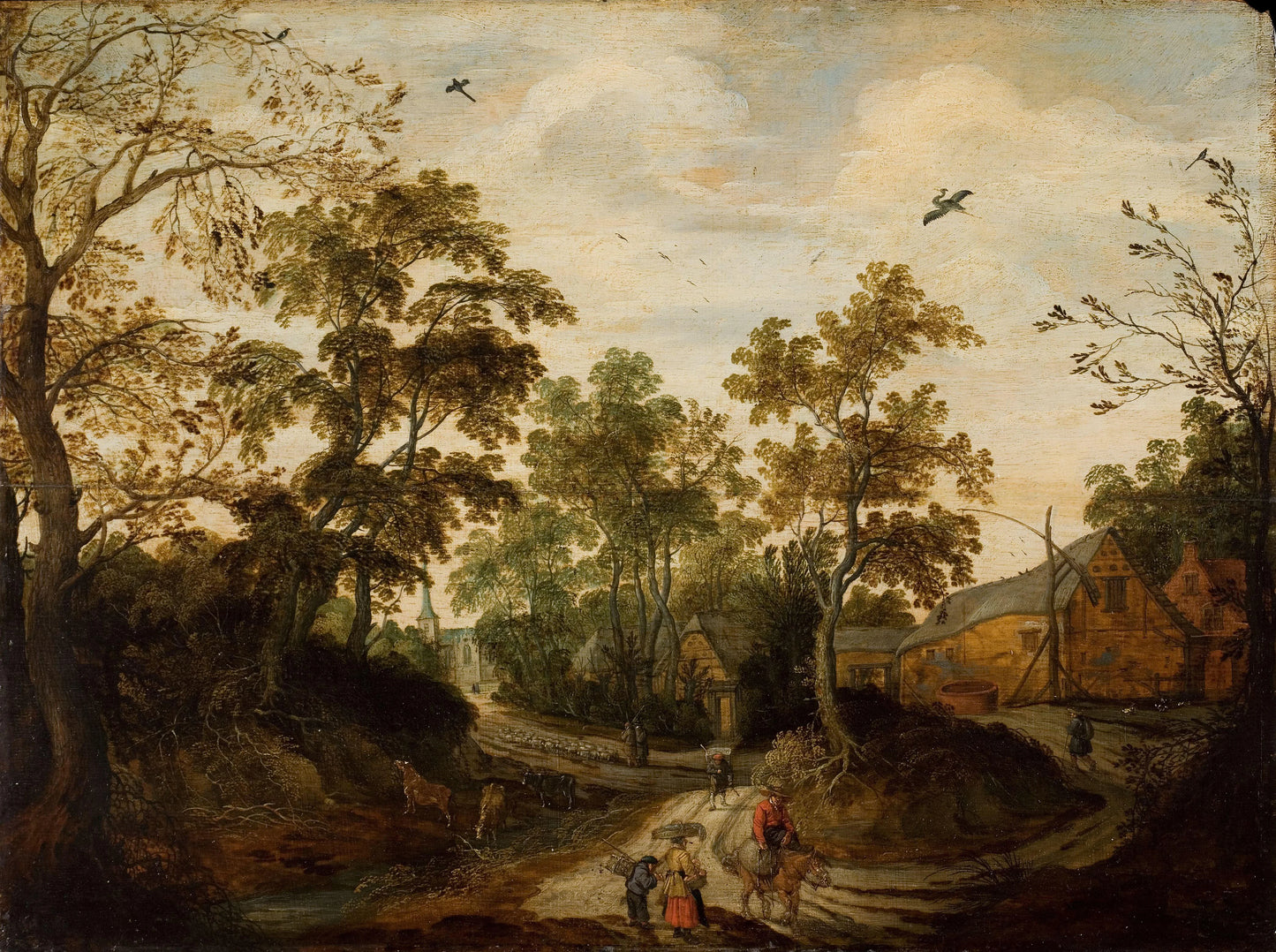 View of a Village – Willem van den Bundel (eigenhandig gesigneerd) Vintage Landscape Art Print | Wall Art Poster