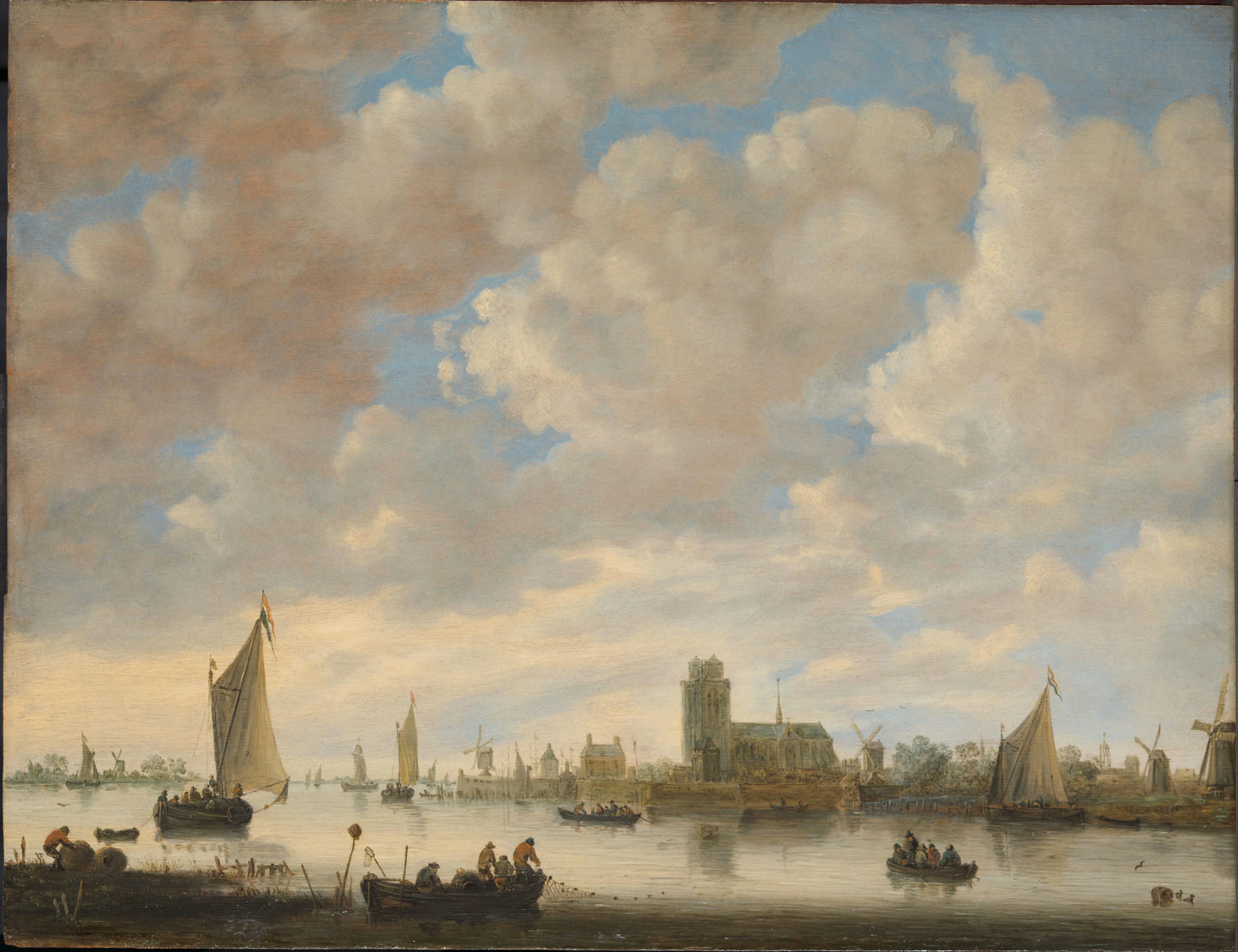View of the Merwede off Dordrecht – attributed to Jeronymus van Diest (II) Vintage River Scene Art Print | Wall Art Poster