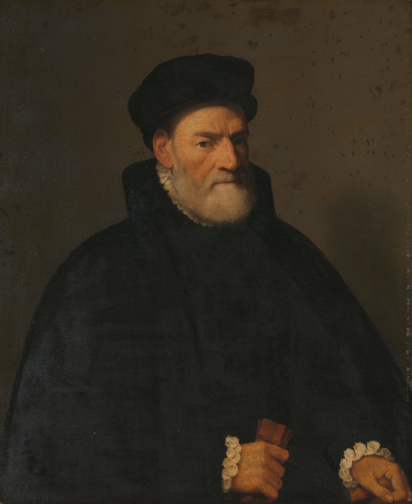 Portrait of an Old Man, probably Vercellino Olivazzi, Senator from Bergamo – toegeschreven aan Giambattista Moroni Vintage Portrait Art Print | Wall Art Poster