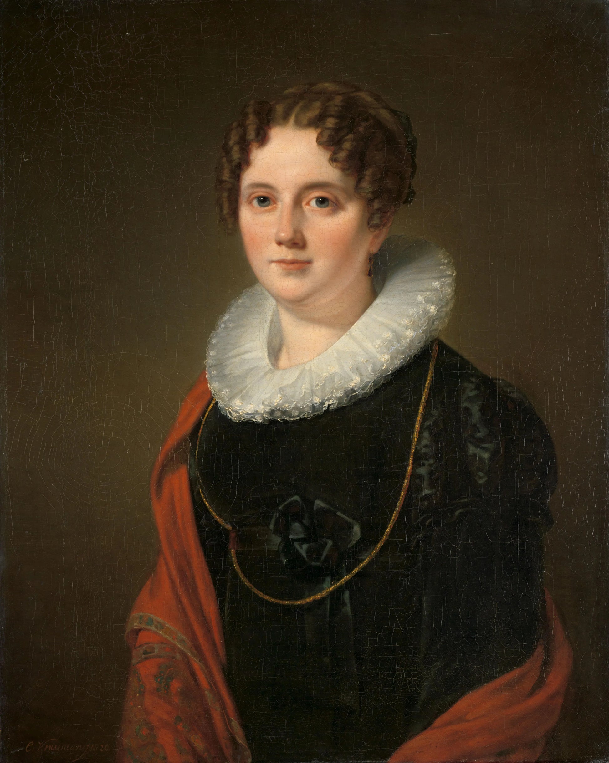 Marie Allebé-Herckenrath, Grandmother of the Painter August Allebé – Cornelis Kruseman (mentioned on object) Vintage Portrait Art Print | Wall Art Poster