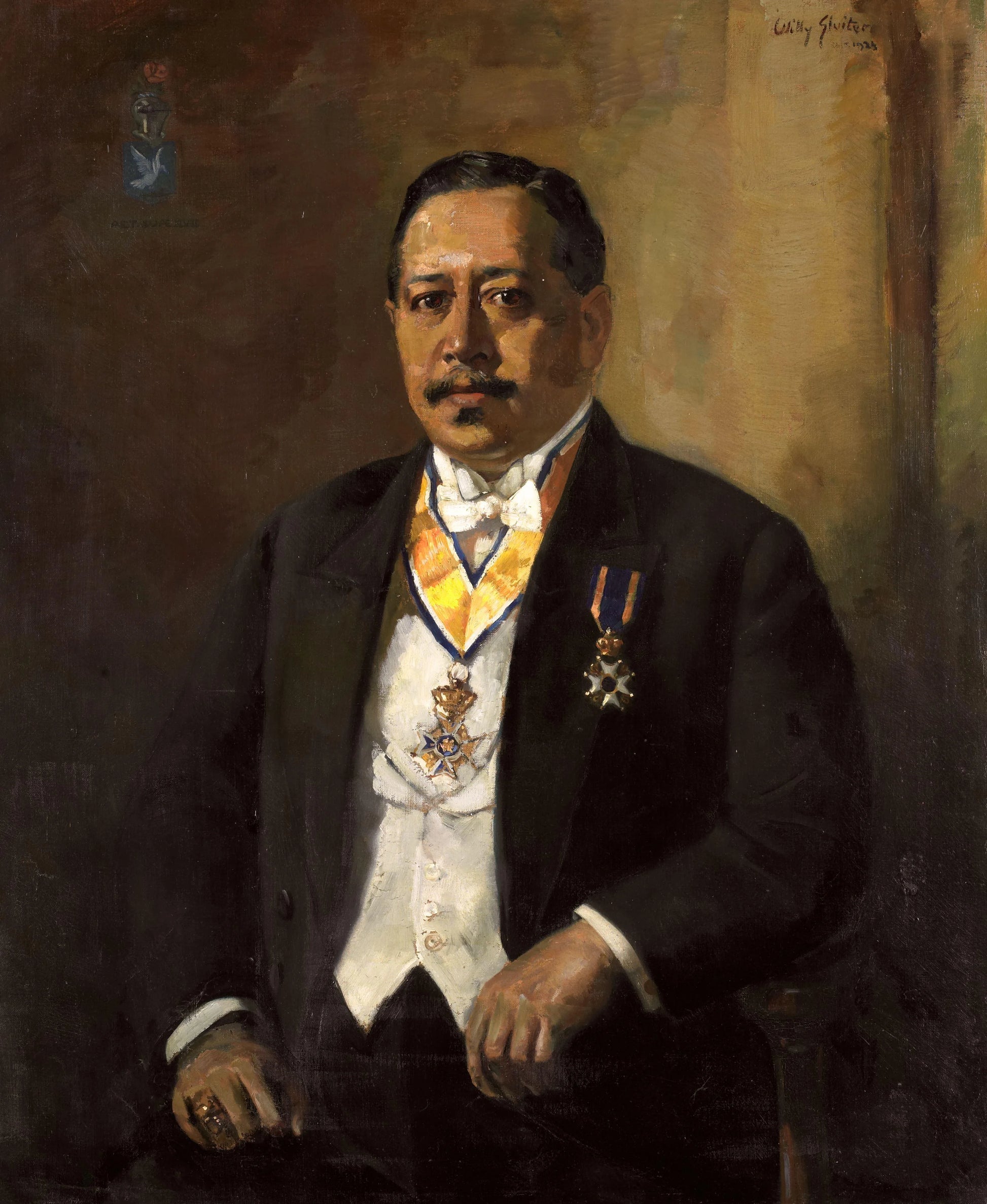 Willem Martinus Godfried Schumann (1877-1952). Voorzitter van de volksraad (1919-1925) – Willy Sluiter (mentioned on object) Vintage Portrait Art Print | Wall Art Poster