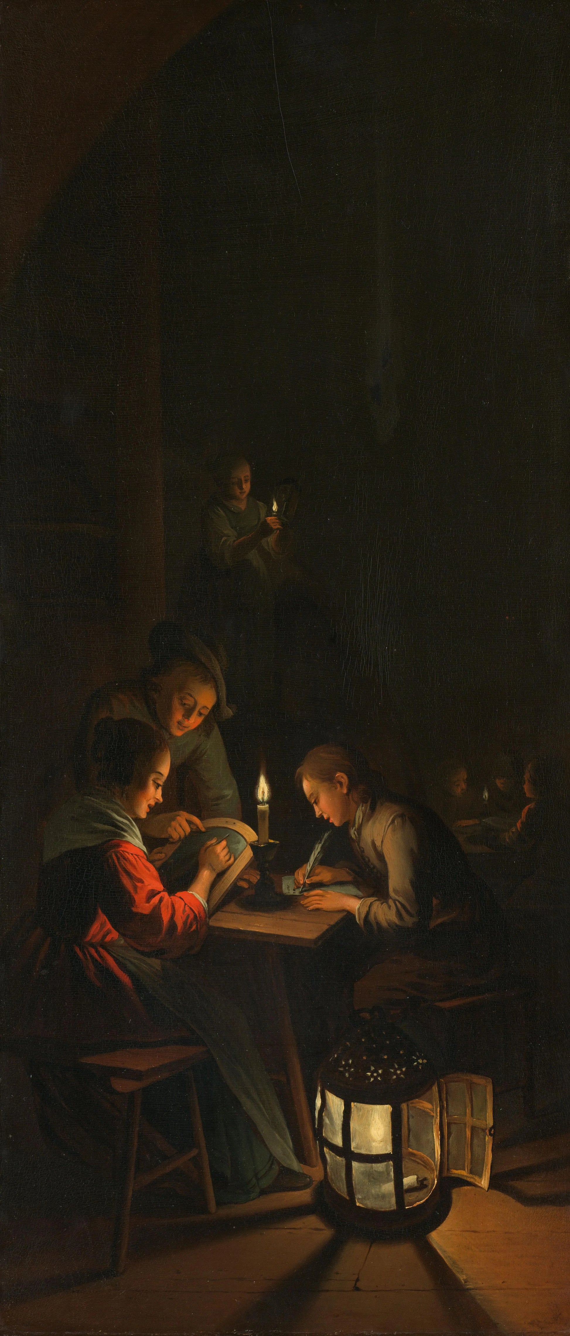 Triptych: Allegory of Art Training – copy after Gerrit Dou, Willem Joseph Laquy Vintage Art Print | Wall Art Poster